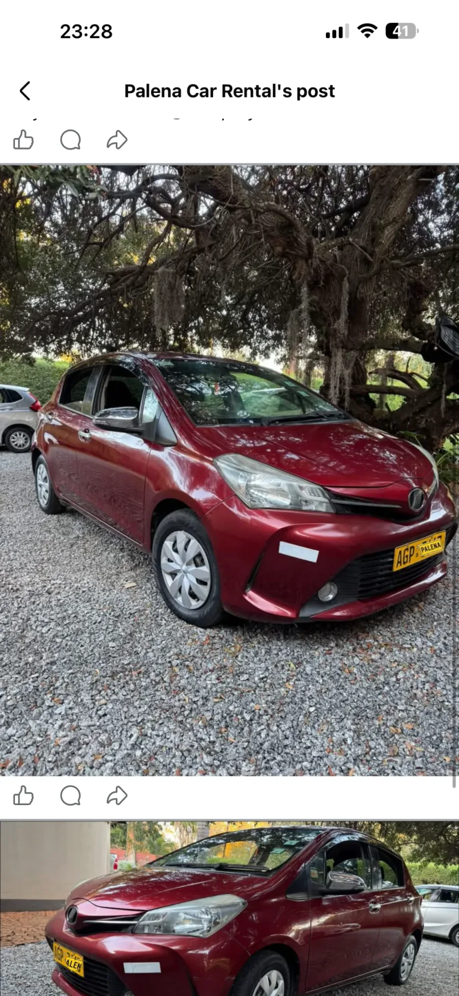 2016 Toyota Vitz available for hire in Harare